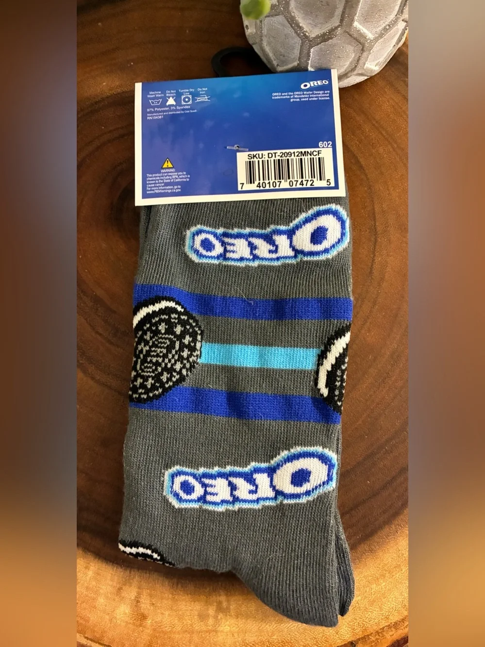FREE WITH PURCHASE*****Oreo Gray & Blue Crew Socks